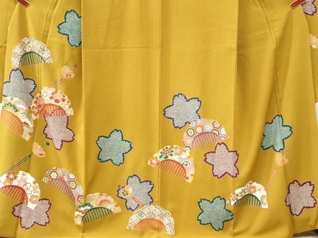 平和屋着物●豪華振袖　駒刺繍　櫛　簪　舞桜　金彩　正絹　逸品　CABI3346yc