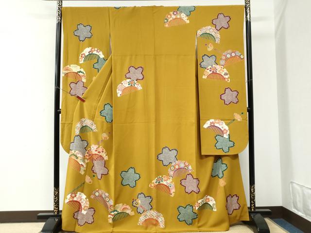 平和屋着物●豪華振袖　駒刺繍　櫛　簪　舞桜　金彩　正絹　逸品　CABI3346yc