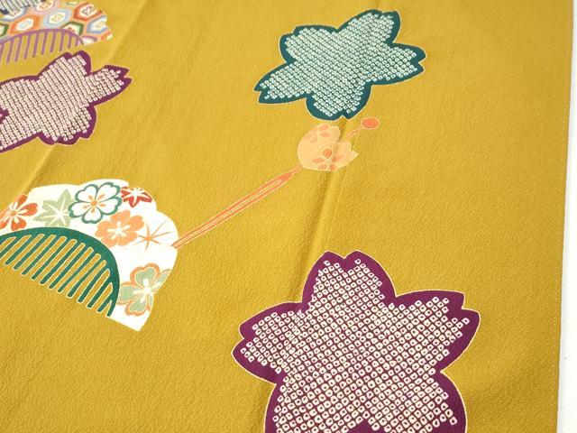 平和屋着物●豪華振袖　駒刺繍　櫛　簪　舞桜　金彩　正絹　逸品　CABI3346yc