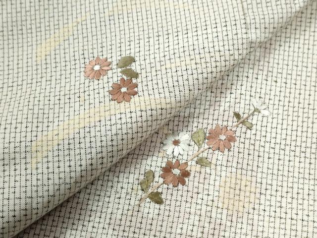 平和屋着物●訪問着　総刺繍　草花文　正絹　逸品　未使用　CABI3347yc
