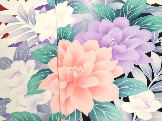 平和屋着物●豪華振袖　草花文　暈し染め　正絹　逸品　CABI3351yc
