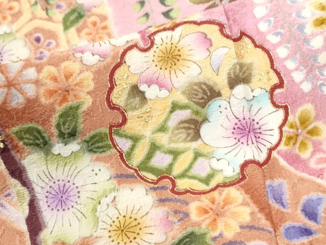 平和屋着物●豪華振袖　辻が花　駒刺繍　暈し染め　金彩　正絹　逸品　CABI3366yc