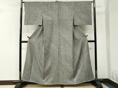 平和屋着物●大変加工の良い総絞り小紋　黒地　鈴乃屋扱い　正絹　逸品　CABI3368yc