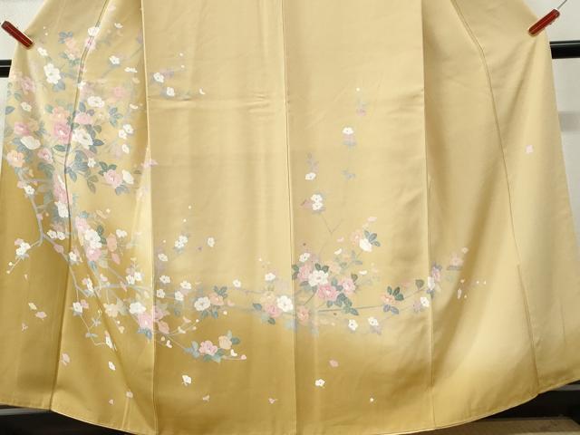 平和屋着物●訪問着　友禅　作家物　枝花文　暈し染め　正絹　逸品　CABI3369yc