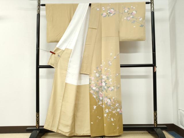 平和屋着物●訪問着　友禅　作家物　枝花文　暈し染め　正絹　逸品　CABI3369yc