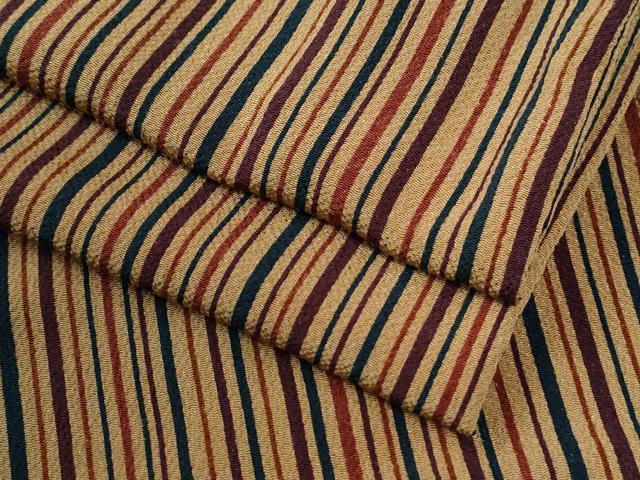 平和屋着物●上質な小紋　縞　鬼しぼ縮緬　正絹　逸品　CABI3370yc