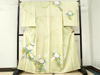 平和屋着物●訪問着　刺繍　牡丹花文　暈し染め　正絹　逸品　CABI3376yc
