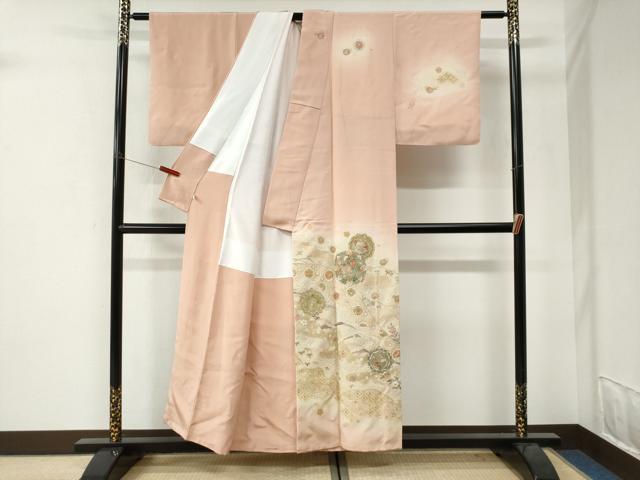 平和屋着物●中国三大刺繍　蘇州刺繍　スワトウ刺繍　総刺繍　訪問着　道長吉祥花文　暈し染め　金糸　正絹　逸品　CABI3383yc