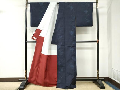 平和屋着物●上質な紬　100亀甲　枝花文　やまと誂製　正絹　逸品　CABI3384yc