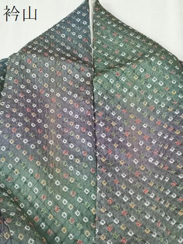 平和屋着物●上質な小紋　総絞り　暈し染め　正絹　逸品　CABI3389yc