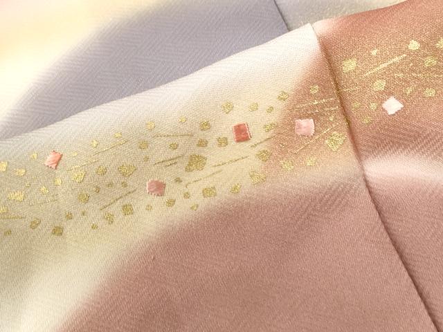 平和屋着物●訪問着　刺繍　遠山箔散らし　暈し染め　金彩　正絹　逸品　CABI3390yc