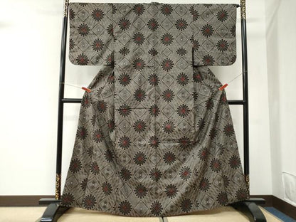 平和屋着物●本場大島紬　龍郷絣　正絹　逸品　CABI3391yc