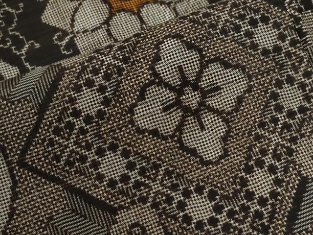 平和屋着物●本場大島紬　龍郷絣　正絹　逸品　CABI3394yc