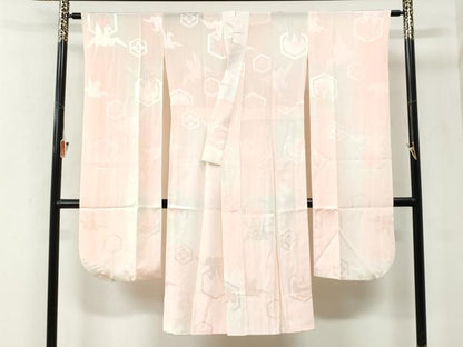 平和屋着物●豪華振袖・長襦袢セット　駒刺繍　鳳凰籬牡丹花車文　暈し染め　金彩　正絹　逸品　CABI3400yc