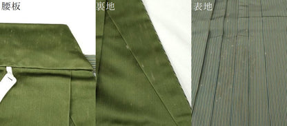 平和屋着物●男性　行灯袴　間道　正絹　逸品　CABI3402yc