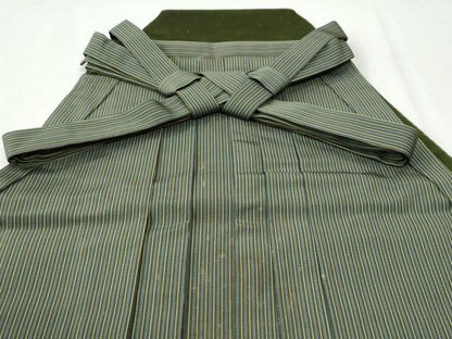 平和屋着物●男性　行灯袴　間道　正絹　逸品　CABI3402yc