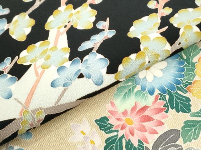 平和屋着物●本加賀友禅作家　鶴見保次　黒留袖　枝菊花文　暈し染め　正絹　逸品　CABI3413yc