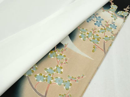 平和屋着物●本加賀友禅作家　鶴見保次　黒留袖　枝菊花文　暈し染め　正絹　逸品　CABI3413yc