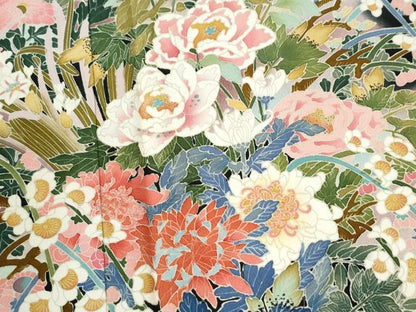 平和屋着物●京加賀友禅　松本健一　黒留袖　陶器花文　正絹　逸品　CABI3414yc