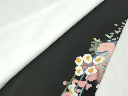 平和屋着物●京加賀友禅　松本健一　黒留袖　陶器花文　正絹　逸品　CABI3414yc