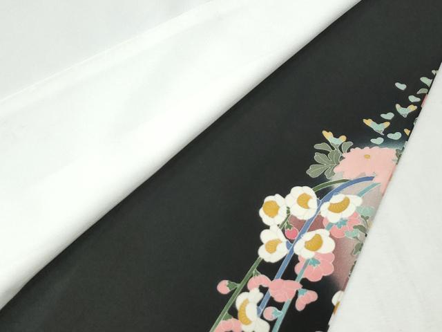 平和屋着物●京加賀友禅　松本健一　黒留袖　陶器花文　正絹　逸品　CABI3414yc