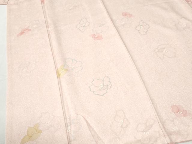 平和屋着物●上質な小紋　地紋起こし　舞花文　反端付き　正絹　逸品　CABI3418yc