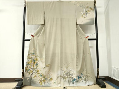 平和屋着物●京友禅工芸作家　小宮山彌一　訪問着　葡萄　リス　暈し染め　正絹　逸品　CABI3422yc