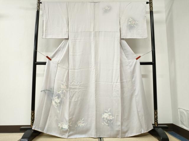 平和屋着物●訪問着　休み鳥枝花文　暈し染め　正絹　逸品　CABI3423yc