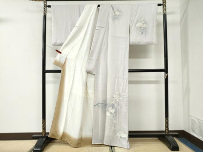 平和屋着物●訪問着　休み鳥枝花文　暈し染め　正絹　逸品　CABI3423yc