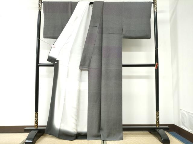 平和屋着物●江戸小紋　彫士：住田双光　染士：西宮伊智郎　寄せ小紋柄　黒地　正絹　逸品　CABI3424yc