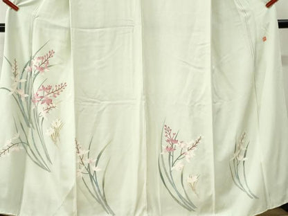 平和屋着物●訪問着　友禅　作家物　草花文　正絹　逸品　CABI3425yc