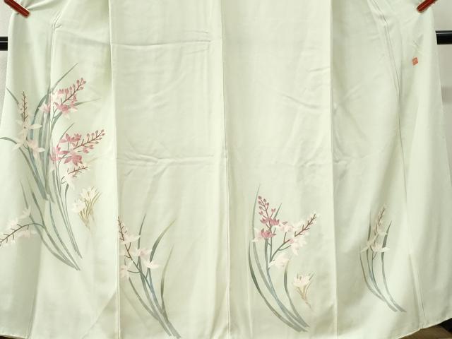 平和屋着物●訪問着　友禅　作家物　草花文　正絹　逸品　CABI3425yc