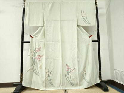 平和屋着物●訪問着　友禅　作家物　草花文　正絹　逸品　CABI3425yc