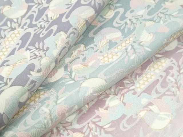 平和屋着物●上質な小紋　流水籬鴛鴦文　暈し染め　金彩　正絹　逸品　CABI3427yc
