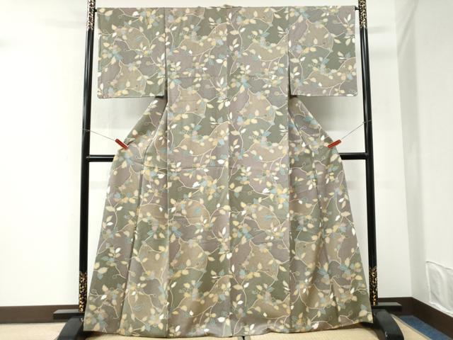 平和屋着物●上質な小紋　枝花文　正絹　逸品　未使用　CABI3428yc