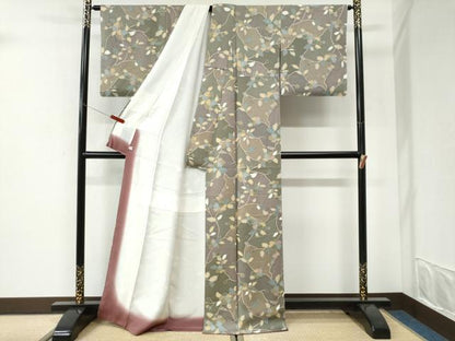 平和屋着物●上質な小紋　枝花文　正絹　逸品　未使用　CABI3428yc