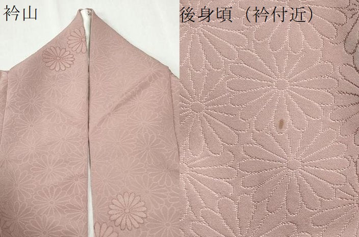 平和屋着物●上質な小紋　菊尽くし　水柿色　正絹　逸品　CABI3429yc