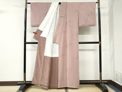 平和屋着物●上質な小紋　菊尽くし　水柿色　正絹　逸品　CABI3429yc