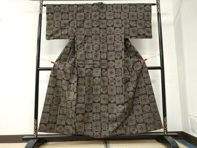 平和屋着物●本場大島紬　7マルキ　遠州七宝　正絹　逸品　CABI3433yc