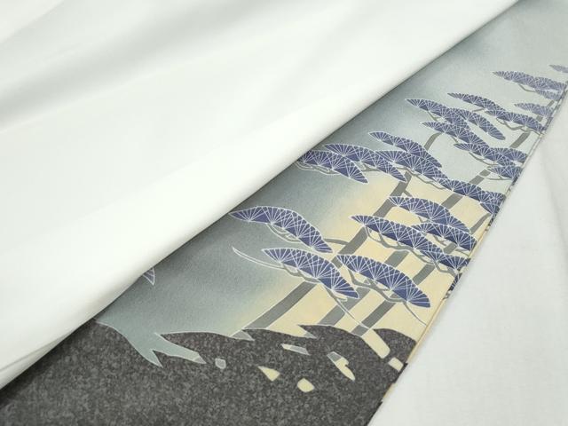 平和屋着物●田中勇吉の弟子 日本工芸会正会員 吉田喜八郎 色留袖 浜松枝梅文 暈し染め 銀糸 阪急百貨店扱い 正絹 逸品 CABI3436yc
