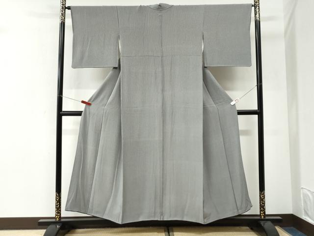 平和屋着物●伝統工芸士　関正三郎　江戸小紋　万筋　黒色×灰色　正絹　逸品　CABI3441yc