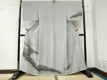 平和屋着物●訪問着　作家物　エ霞松箔散らし　暈し染め　金彩　正絹　逸品　CABI3443yc