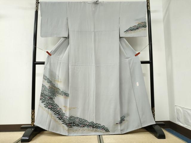 平和屋着物●訪問着　作家物　エ霞松箔散らし　暈し染め　金彩　正絹　逸品　CABI3443yc