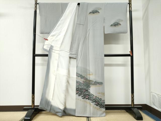 平和屋着物●訪問着　作家物　エ霞松箔散らし　暈し染め　金彩　正絹　逸品　CABI3443yc