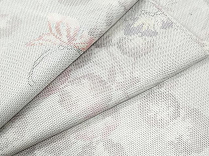 平和屋着物●本場大島紬　白大島　9マルキ　花蝶文　正絹　逸品　未使用　CABI3447yc