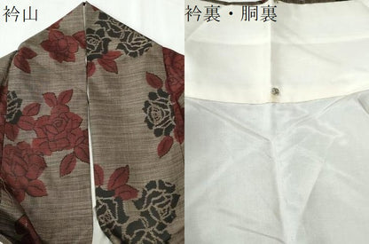 平和屋着物●本場大島紬　9マルキ　薔薇　正絹　逸品　CABI3452yc