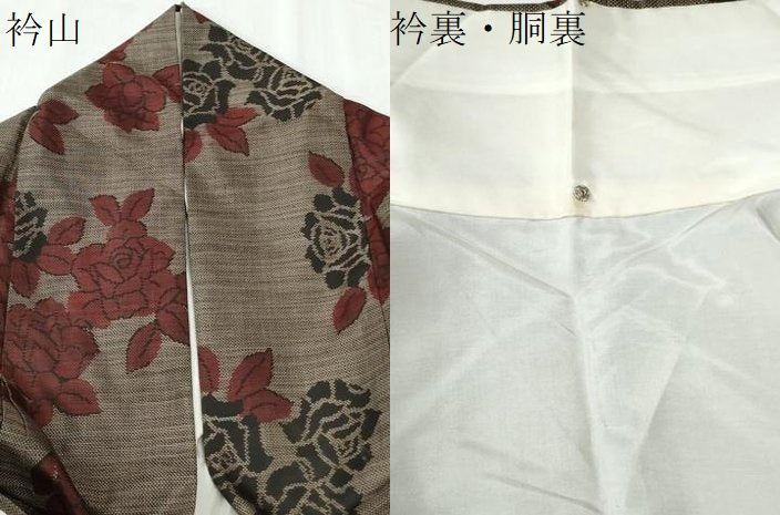 平和屋着物●本場大島紬　9マルキ　薔薇　正絹　逸品　CABI3452yc