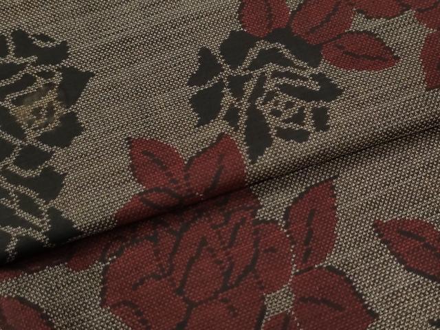 平和屋着物●本場大島紬　9マルキ　薔薇　正絹　逸品　CABI3452yc