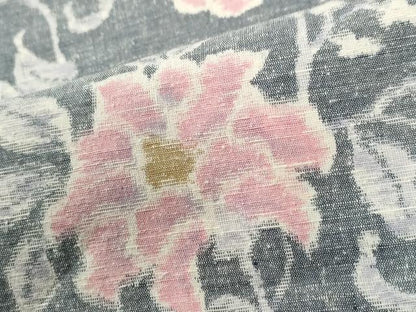 平和屋着物●上質な紬　更紗花唐草文　正絹　逸品　CABI3454yc