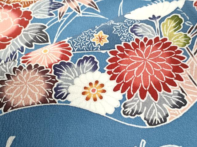 平和屋着物●訪問着　型染め　渡り橋松竹梅花文　正絹　逸品　CABI3455yc